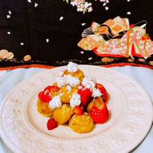 手作り「プチシューデコレーションケーキ」