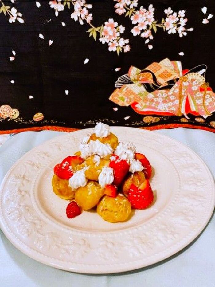 手作り「プチシューデコレーションケーキ」