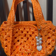 荷造り紐で編む夏用バッグ