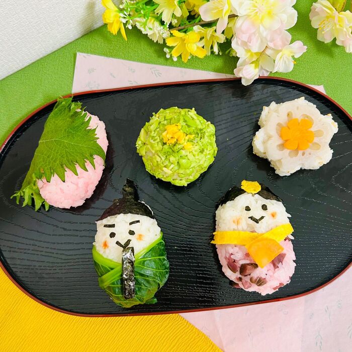 ひなまつりに!和菓子風おにぎり