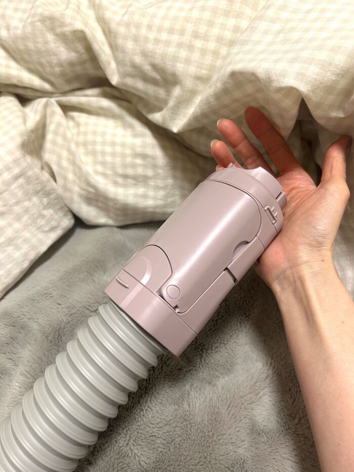 ノズル先端から温かい風