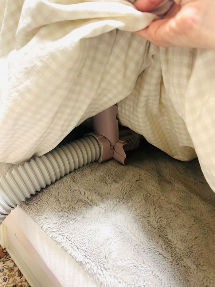 立体的になるから、布団を掛けても大丈夫!!