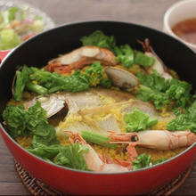 天然魚クエスト③花鯛と菜の花のパエリヤ