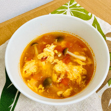 ごま油香る!トマ玉スープ