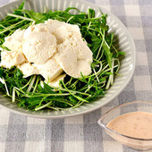 【水菜と豆腐のサラダ】便利な野菜だし使用!