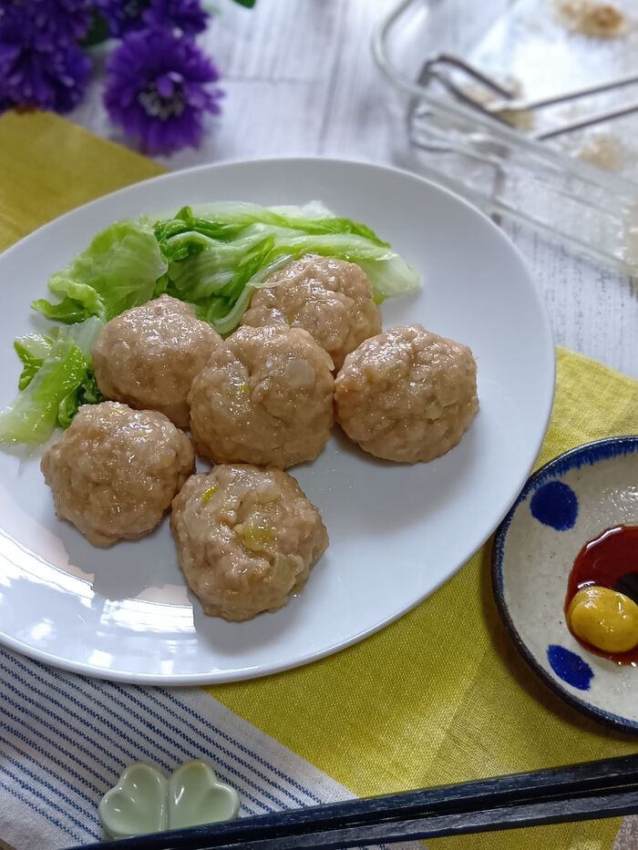 【しっとり皮なしシュウマイと白菜】をレンジでマッハ調理!簡単で美味しい、節約レシピ !