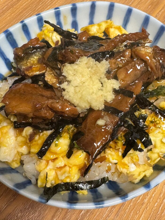 まさに3分クッキング!いわしの蒲焼丼