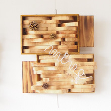 「木箱の蓋と身」「かまぼこ板」「端材」で「壁掛け」ができました!!