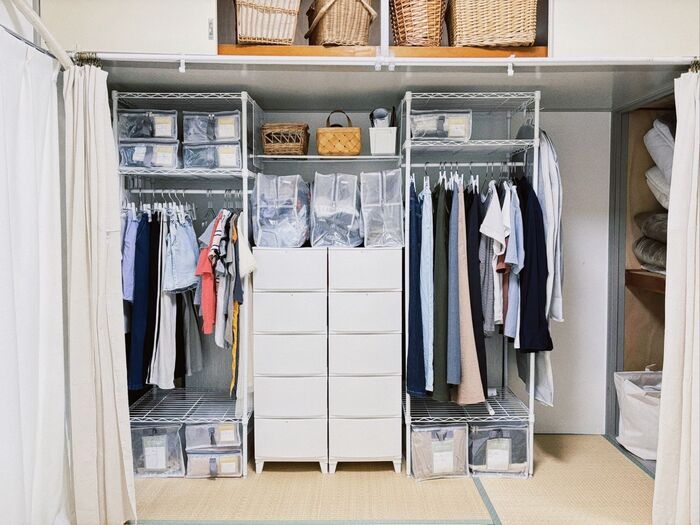 2Kの賃貸・6畳の寝室どう使う?親子2人分の洋服もスッキリ収納!