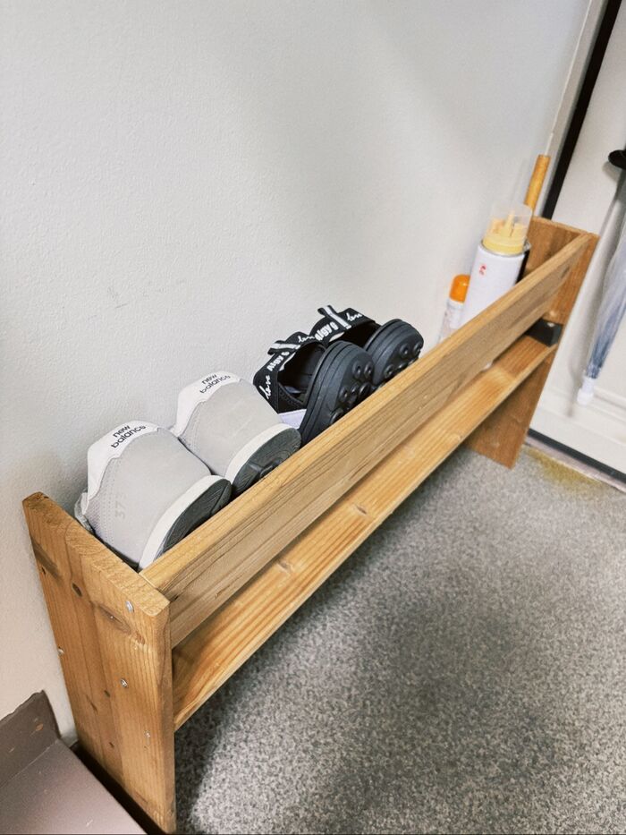 DIYで子どもの靴収納