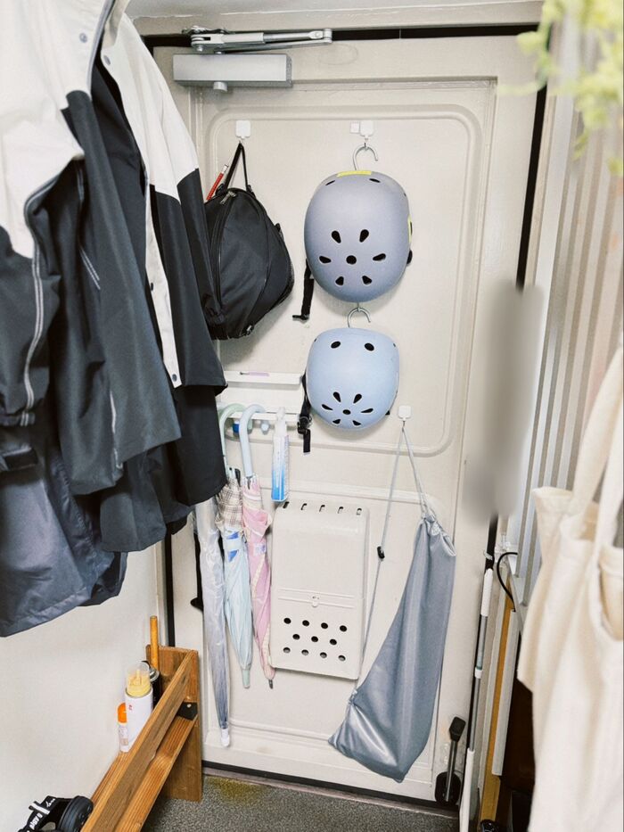 吊るす収納がちょうどいい。