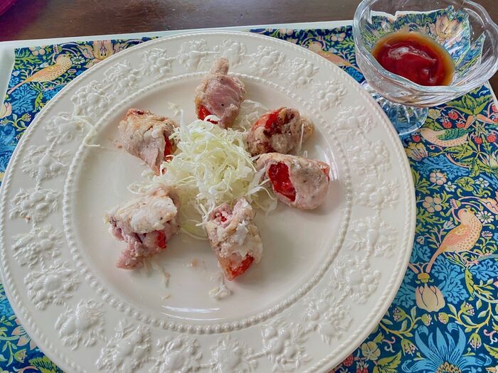ミニトマトの包み揚げ