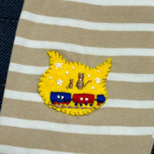 【ズボンの穴あき補修】フェルトをキャンバスに!ワッペン風刺繍