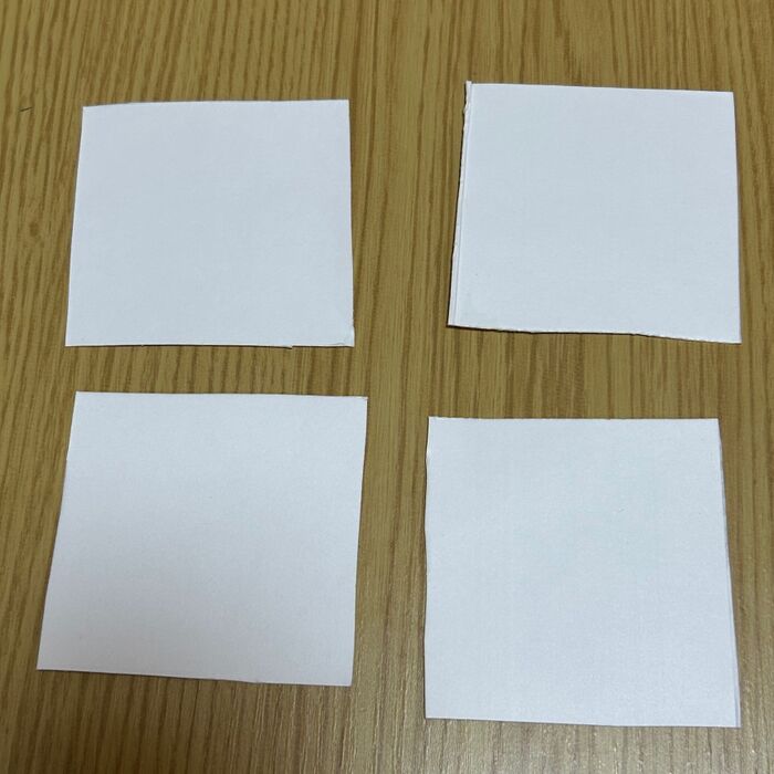 ②正方形に切ります