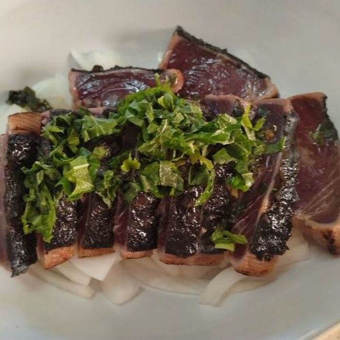 カツオのたたきでカルパッチョ