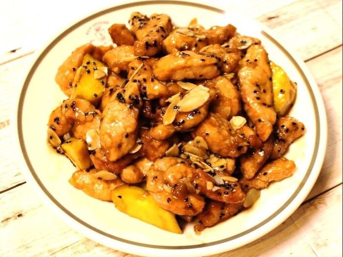 てりつや~豚肉のかりん揚げ