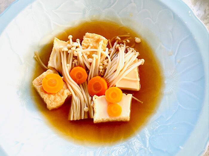 超簡単!ご飯がすすむ〜「えのきと絹揚げの餡かけ」