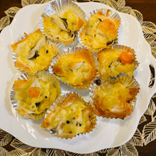 「ワンタンの皮で!ピザ風グラタン」ホワイトソースにはホエー入り〜美味しい〜