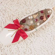 いただいた陶器のシューズをクリスマス仕様に!