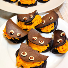 和でハロウィンもいい感じ(^^)黒ごま&かぼちゃどら焼き