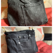 ジーンズ再利用!捨てるのもったいない!バッグとスカートに変身!!