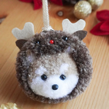 手芸動画・パンチニードル/柴犬のクリスマスオーナメントの作り方