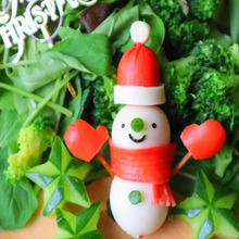 うずらスノーマン&きゅうりスター