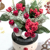 クリスマス風にオシャレした…雪だるま