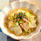 【白菜とツナの煮物】便利な野菜だし使用!