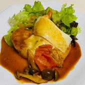 鶏胸肉を使って「チキンの豆乳ソース添え」