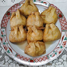 肉と餅入り巾着