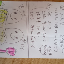 ゆで卵などで顔を作る。その他、紅しょうが、そぼろなど。菱餅型そぼろ3つの段