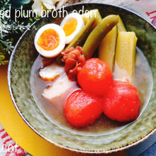 梅の出汁でさっぱりと春~夏までの期間限定。冷やし梅だしおでん