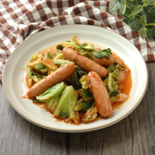 5分で完成!「キャベツとウィンナーのケチャップ炒め」