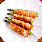 【アスパラ豚肉巻き】便利な野菜だし使用!