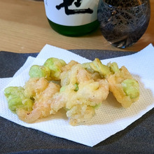 ホクホクのプリプリ!そら豆と海老のかき揚げ!