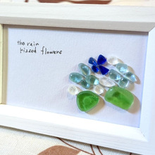 【シーグラスアート】紫陽花をイメージして作りました!