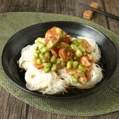 食べ応えバッチリ!「ちくわと枝豆のかき揚げそうめん」