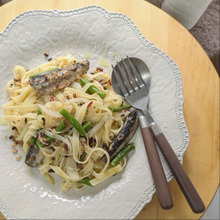 サーディンといんげんのペペロン風パスタ