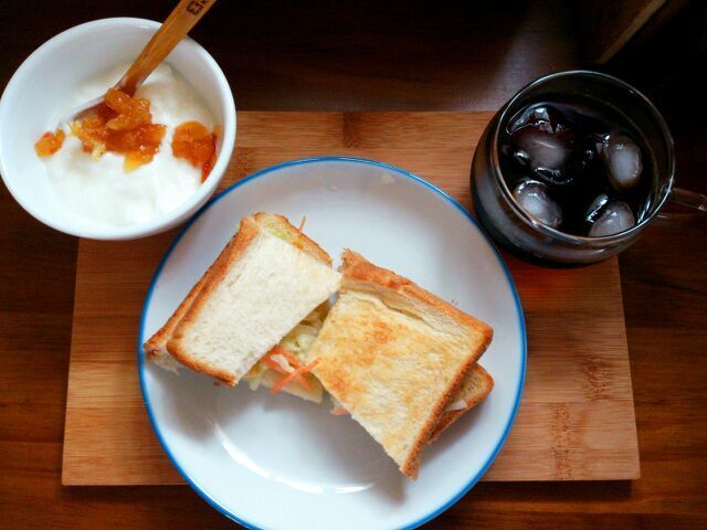 晩御飯残りでリメイクサンドイッチ♪