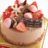 チョコ生クリームショートdeクリスマスケーキ☆* 　～チョコレートの生クリーム