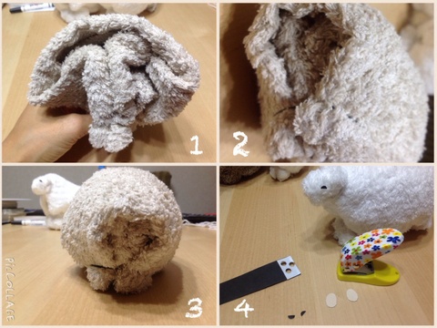 輪ゴム3本だけ 縫わずに出来る タオルひつじ作り方 暮らしニスタ