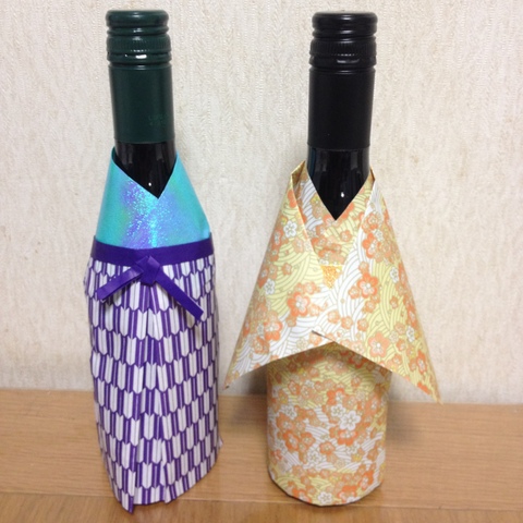 折り紙で簡単 着物のワインボトルカバー 暮らしニスタ