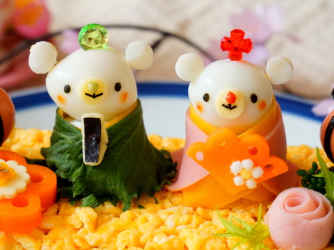 キャラ弁 キャラご飯に くまちゃんお雛様 お内裏様の作り方 暮らしニスタ