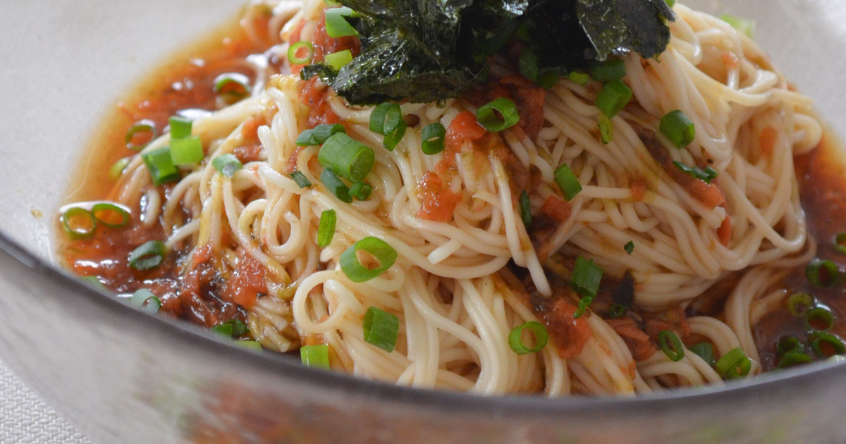 あっという間に出来る 梅海苔ぶっかけ素麺 山葵の香り 暮らしニスタ