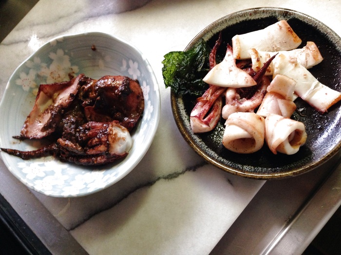 イカのココナッツオイル炒め2種