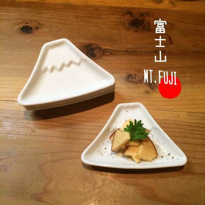 いつもの食卓をかわいく変身！富士山 しょう油皿,漬物皿,豆皿 （白色）5枚セット【送料無料】