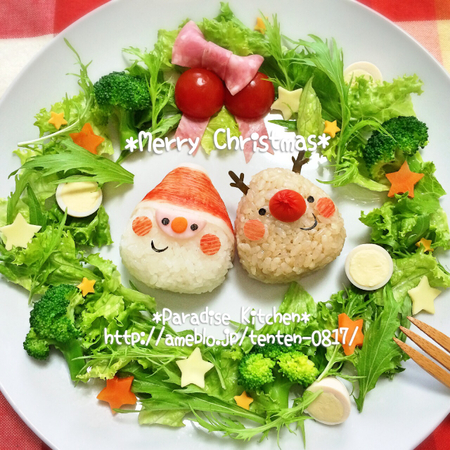 簡単&amp;可愛い♡クリスマスリースサラダのデコプレート