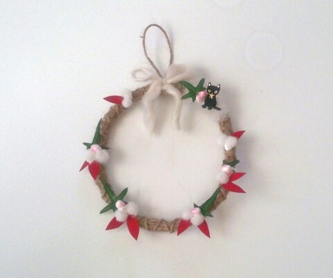 麻ひもで完全手作り ナチュラルなリース クリスマスカラーver 暮らしニスタ