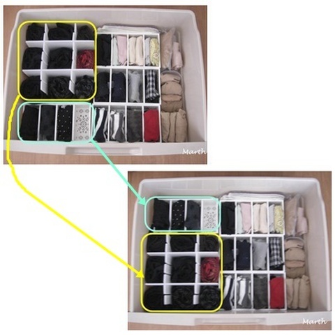 100均プラカゴと仕切り板を使ってスッキリ靴下収納 使用頻度により入れかえも簡単に 暮らしニスタ 100均プラカゴと仕切り板を使ってスッキリ靴下収納 使用頻度により入れかえも簡単に 暮らしニスタ